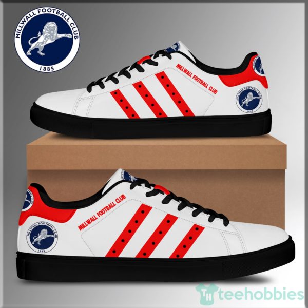 millwall football club red striped low top skate shoes 2 S1fPD 600x600px Millwall Football Club Red Striped Low Top Skate Shoes