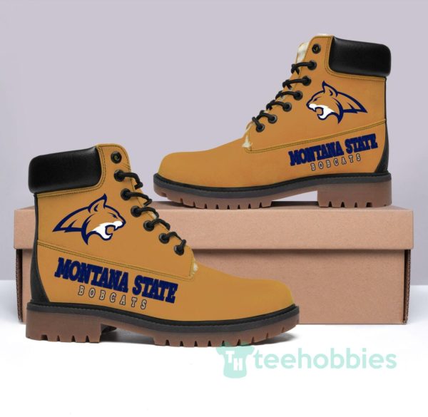 montana state bobcats football leather boots men women shoes 1 pqAs8 600x585px Montana State Bobcats Football Leather Boots Men Women Shoes