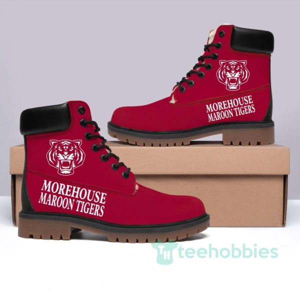 morehouse maroon tigers football leather boots men women shoes 1 f0aWX 600x585px Morehouse Maroon Tigers Football Leather Boots Men Women Shoes