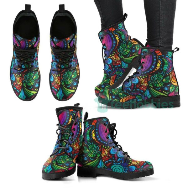 mosaic flower handcrafted boots fashion leather boots shoes 1 dTGlL 600x600px Mosaic Flower Handcrafted Boots Fashion Leather Boots Shoes