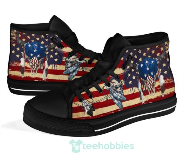 native american buffalo skull sneakers high top shoes 1 1p63m 600x500px Native American Buffalo Skull Sneakers High Top Shoes