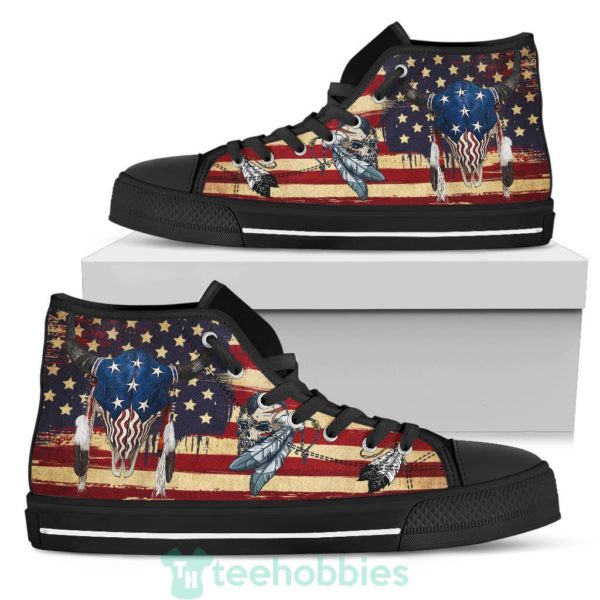 native american buffalo skull sneakers high top shoes 3 PdYrM 600x600px Native American Buffalo Skull Sneakers High Top Shoes