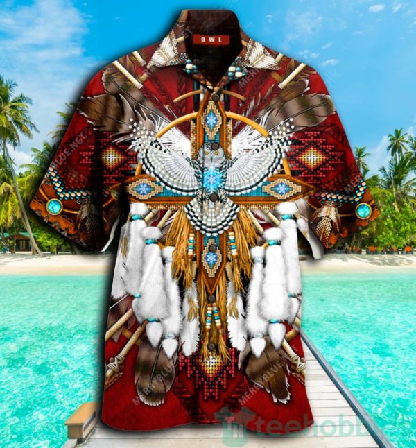native american owl unisex hawaiian shirt 1 JfvvW 600x646px Native American Owl Unisex Hawaiian Shirt