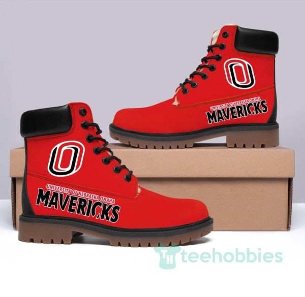 nebraska omaha mavericks football leather boots men women shoes 1 MAEcC 600x585px Nebraska Omaha Mavericks Football Leather Boots Men Women Shoes