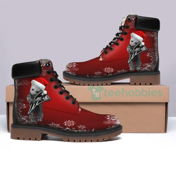 new england patriots football groot hug christmas winter leather boots 1 72RDy 600x582px New England Patriots Football Groot Hug Christmas Winter Leather Boots