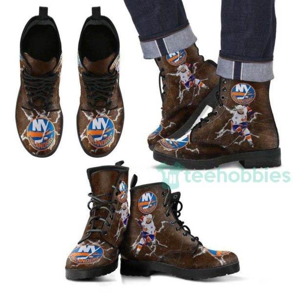 new york islanders leather boots shoes 1 AI6hU 600x600px New York Islanders Leather Boots Shoes