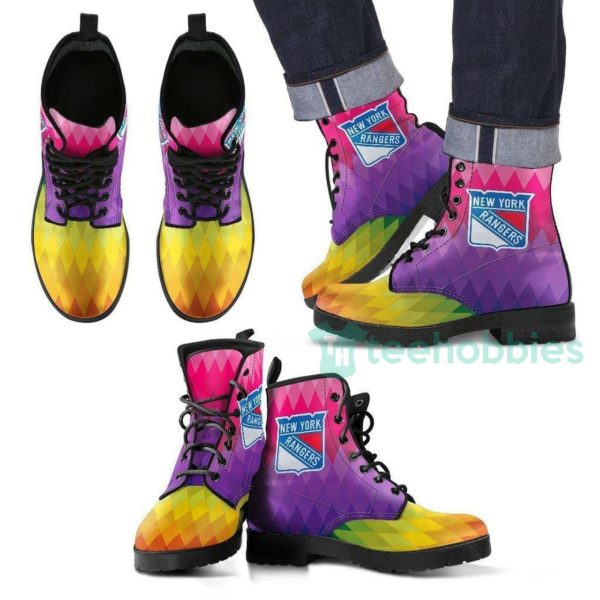 new york rangers purple leather boots shoes 1 aEOtg 600x600px New York Rangers Purple Leather Boots Shoes