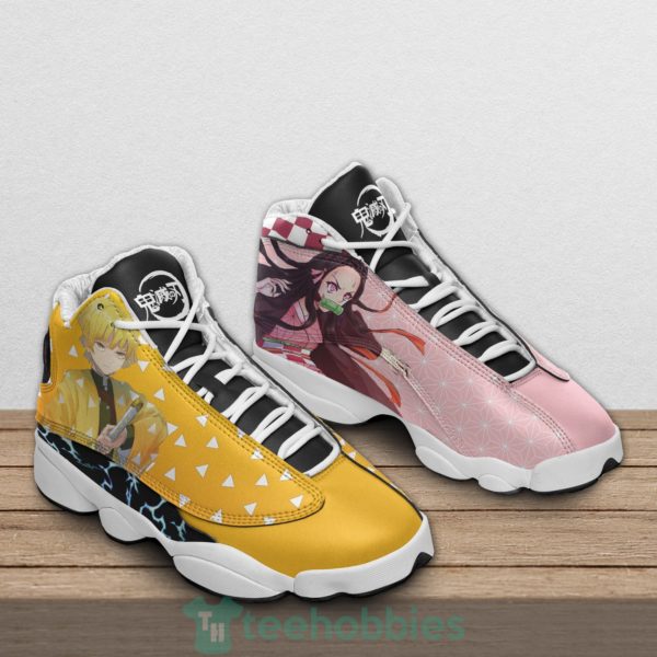 nezuko and zenitsu custom kny anime air jordan 13 shoes 2 HKhS7 600x600px Nezuko And Zenitsu Custom KNY Anime Air Jordan 13 Shoes