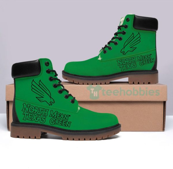 north texas mean green football winter leather boots 1 6eS81 600x585px North Texas Mean Green Football Winter Leather Boots