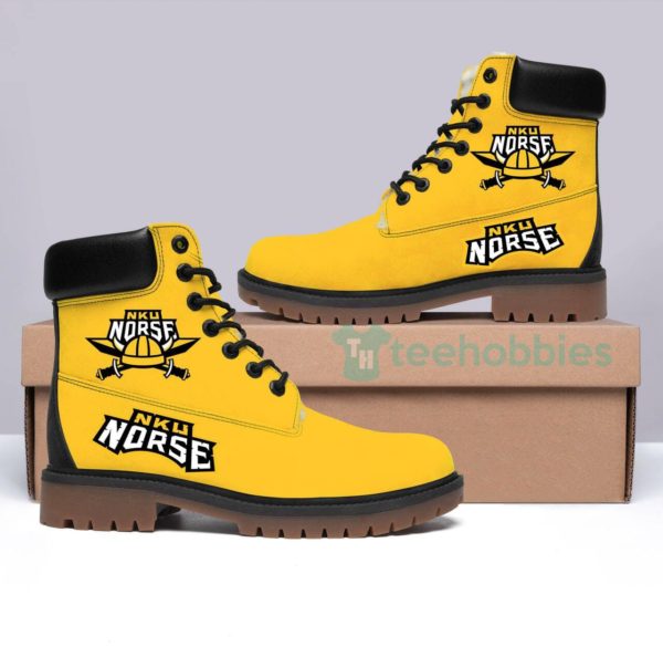 northern kentucky norse football winter leather boots 1 ibGTm 600x585px Northern Kentucky Norse Football Winter Leather Boots