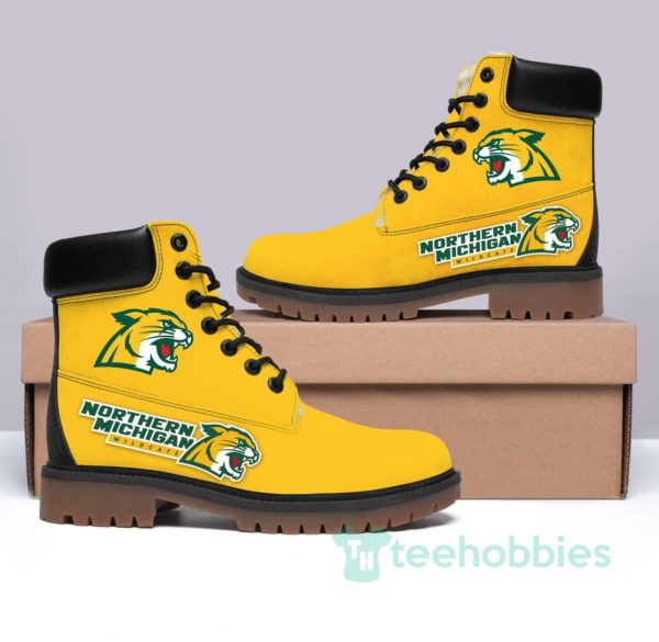 northern michigan wildcats football leather boots men women shoes 1 6HMWY 600x585px Northern Michigan Wildcats Football Leather Boots Men Women Shoes