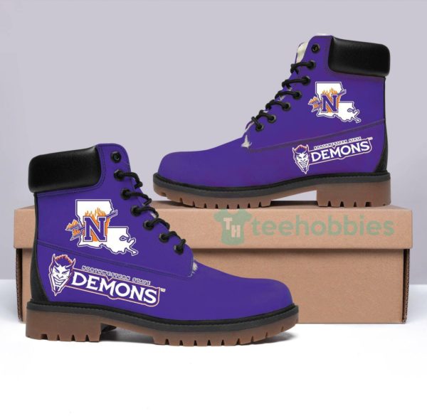 northwestern state demons football winter leather boots 1 69P6F 600x585px Northwestern State Demons Football Winter Leather Boots