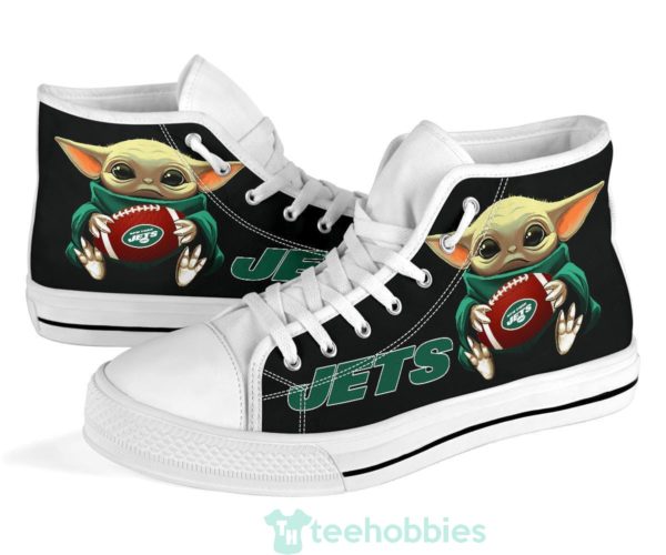 ny jets cute baby yoda high top shoes fan gift 1 rrLJG 600x500px NY Jets Cute Baby Yoda High Top Shoes Fan Gift