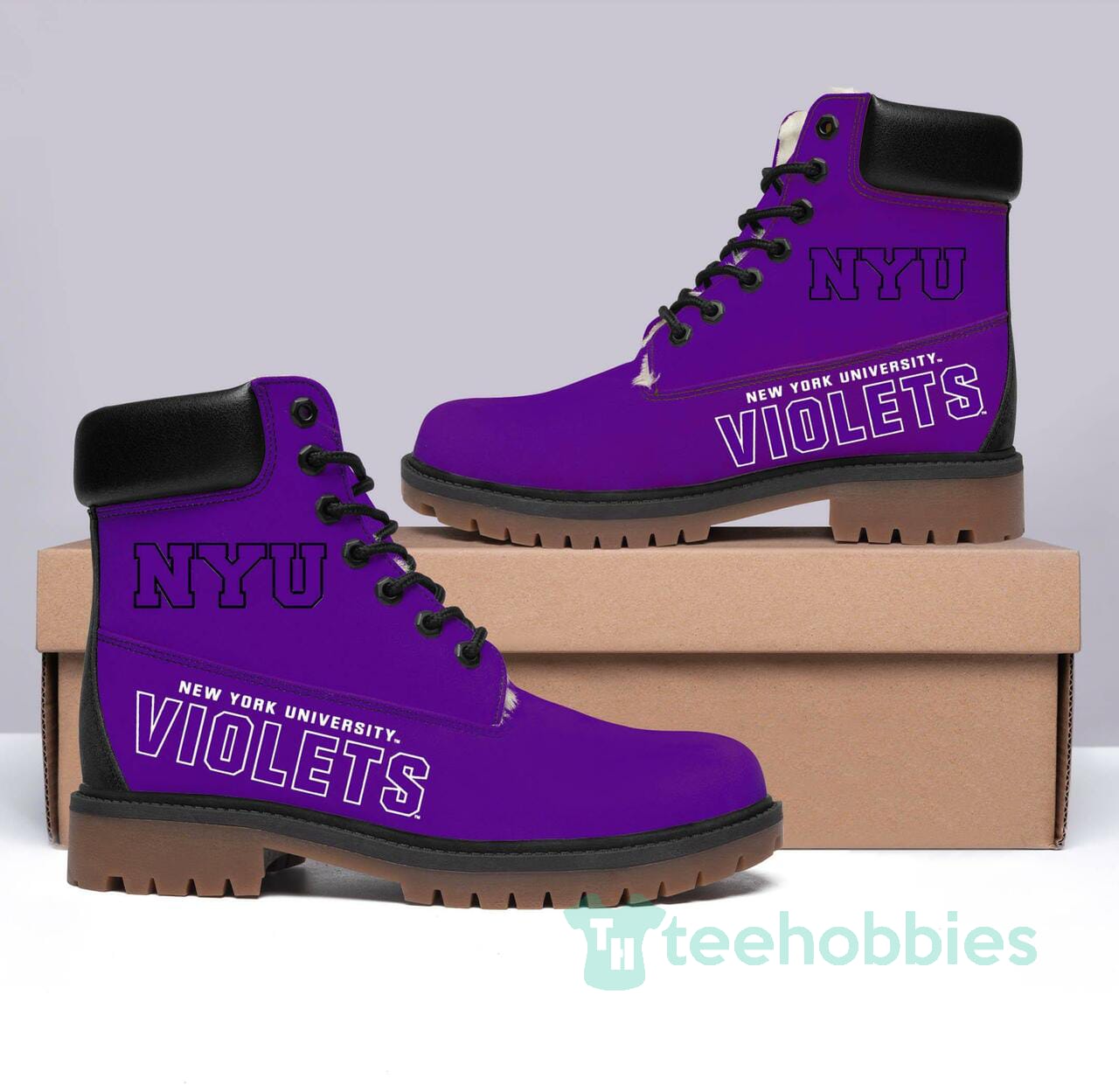 Nyu Violets Football Leather Boots Men Women Shoes