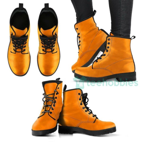 orange simple leather boots shoes 1 mB5b9 600x600px Orange Simple Leather Boots Shoes