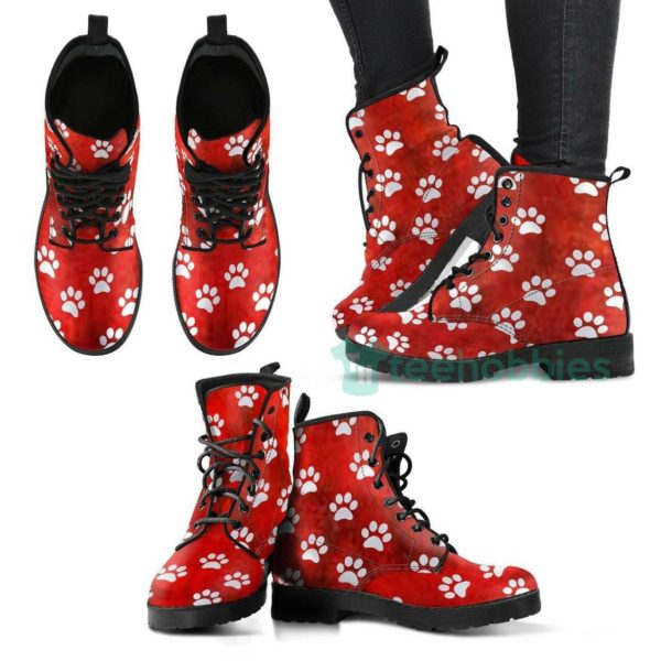 paw prints boots fashion leather boots shoes 1 PoFxJ 600x600px Paw Prints Boots Fashion Leather Boots Shoes