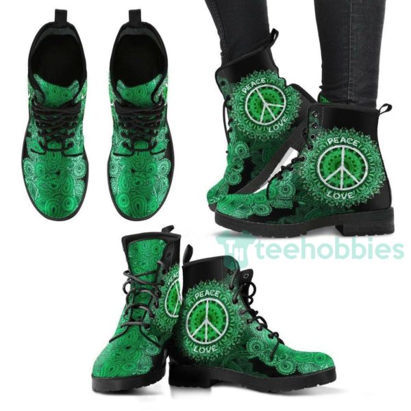 peace 26amp love handcrafted green leather boots shoes 1 wvduN 600x600px Peace &Amp Love Handcrafted Green Leather Boots Shoes