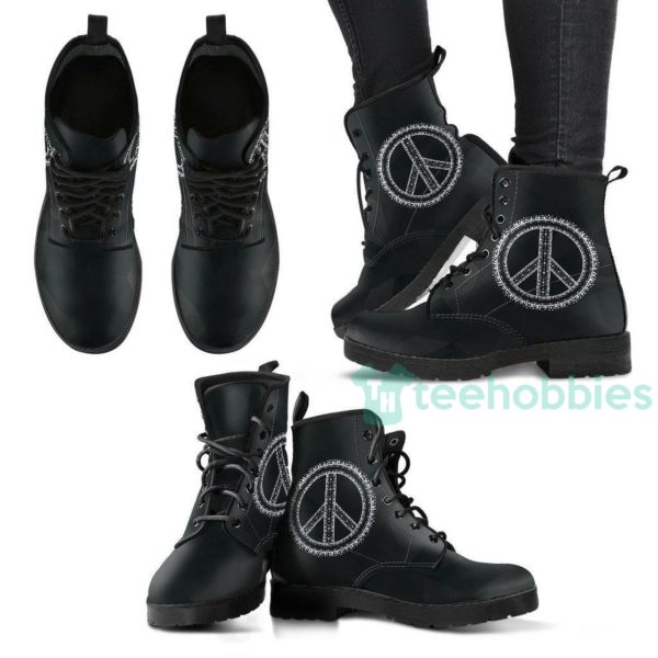peace abstract leather boots shoes 1 u8P9J 600x600px Peace Abstract Leather Boots Shoes