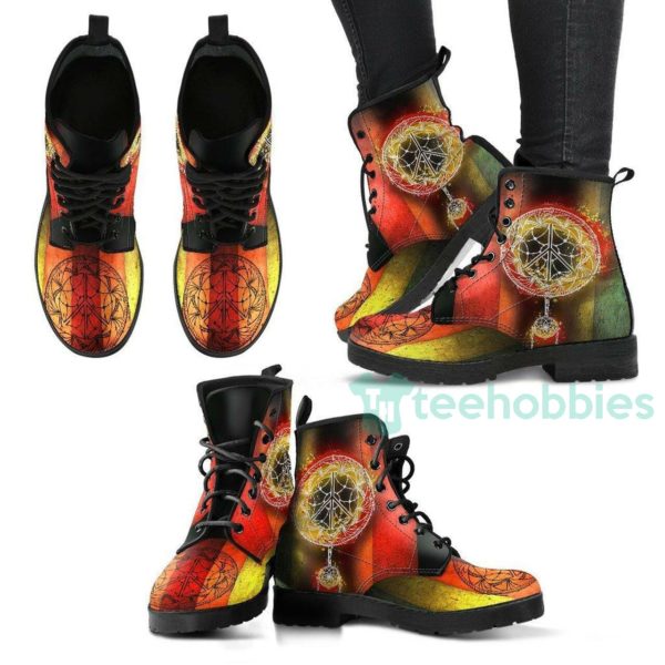 peace dream catcher handcrafted leather boots shoes 1 qeVt5 600x600px Peace Dream Catcher Handcrafted Leather Boots Shoes
