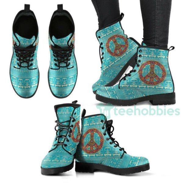 peace hippie bus handcrafted leather boots shoes 1 pD1lE 600x600px Peace Hippie Bus Handcrafted Leather Boots Shoes