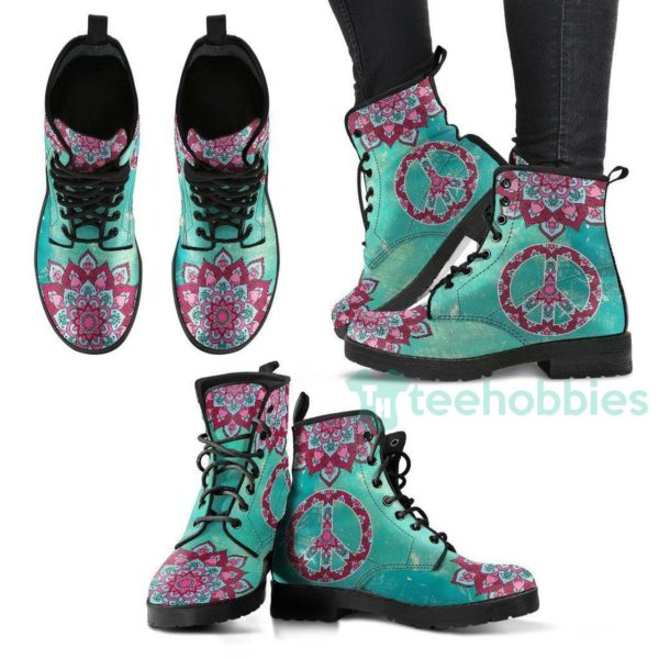 peace mandala handcrafted leather boots shoes 1 s5QAN 600x600px Peace Mandala Handcrafted Leather Boots Shoes