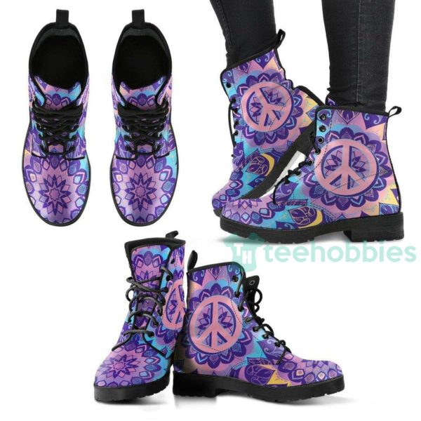 peace mandala leather boots shoes 1 7MWfH 600x600px Peace Mandala Leather Boots Shoes