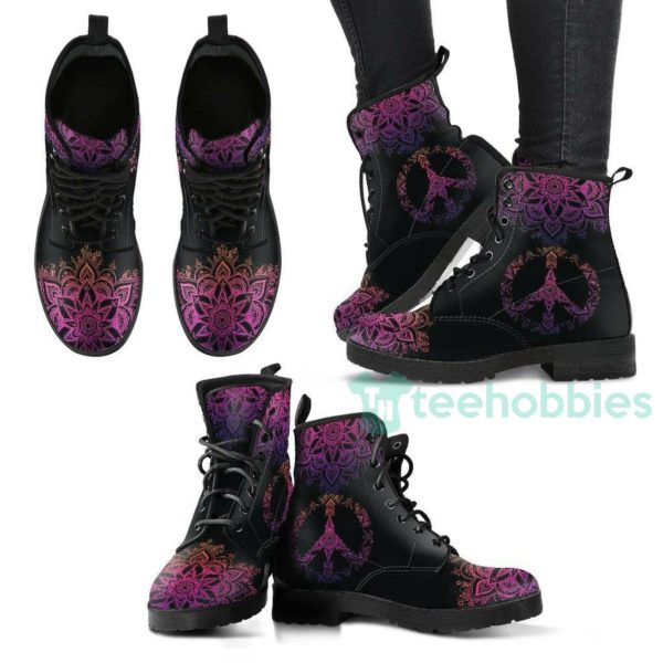 peace mandala leather boots shoes men women 1 nf9ws 600x600px Peace Mandala Leather Boots Shoes Men Women