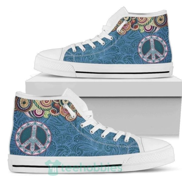 peace sign hippie style high top shoes 2 kzJyj 600x579px Peace Sign Hippie Style High Top Shoes