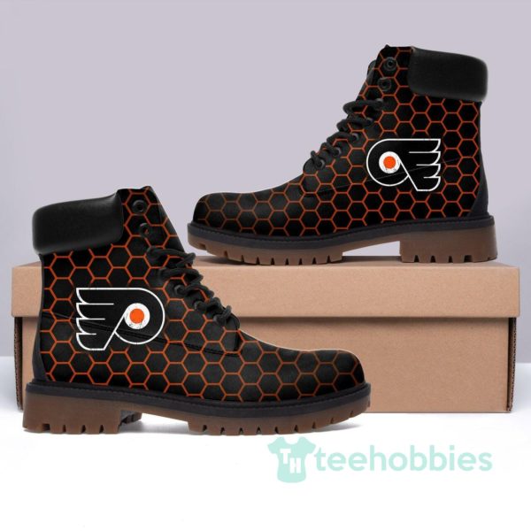 philadelphia flyers hockey leather boots men women shoes 1 n5MZ6 600x600px Philadelphia Flyers Hockey Leather Boots Men Women Shoes