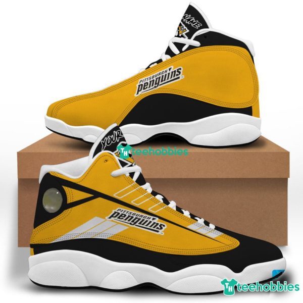 pittsburgh penguins custom name air jordan 13 shoes sneakers mens womens personalized gifts 2 34Xsm 600x600px Pittsburgh Penguins Custom Name Air Jordan 13 Shoes Sneakers Mens Womens Personalized Gifts