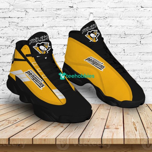 pittsburgh penguins custom name air jordan 13 shoes sneakers mens womens personalized gifts 4 cHX23 600x600px Pittsburgh Penguins Custom Name Air Jordan 13 Shoes Sneakers Mens Womens Personalized Gifts