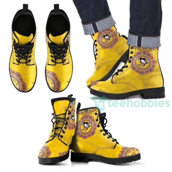 pittsburgh penguins leather boots shoes 1 Ca9q3 600x600px Pittsburgh Penguins Leather Boots Shoes