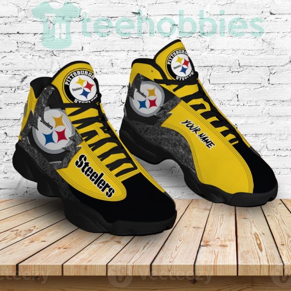 pittsburgh steelers air jordan 13 sneakers shoes custom name personalized gifts 4 4fzsG 600x600px Pittsburgh Steelers Air Jordan 13 Sneakers Shoes Custom Name Personalized Gifts