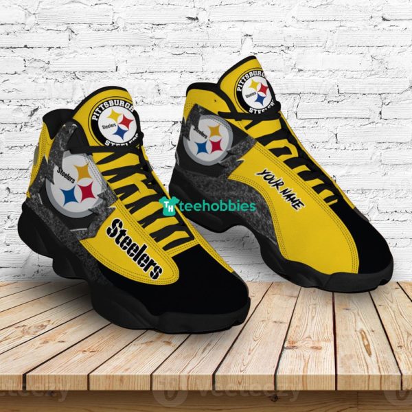 pittsburgh steelers air jordan 13 sneakers shoes custom name personalized gifts 4 dJSAH 600x600px Pittsburgh Steelers Air Jordan 13 Sneakers Shoes Custom Name Personalized Gifts