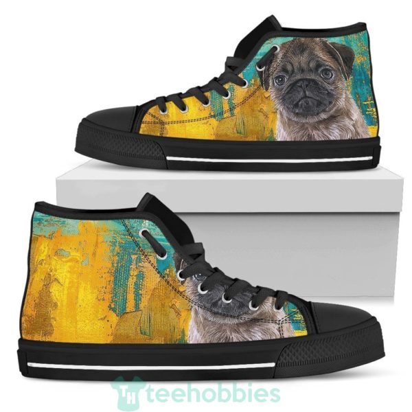 pug dog sneakers colorful high top shoes 2 gCJS2 600x600px Pug Dog Sneakers Colorful High Top Shoes