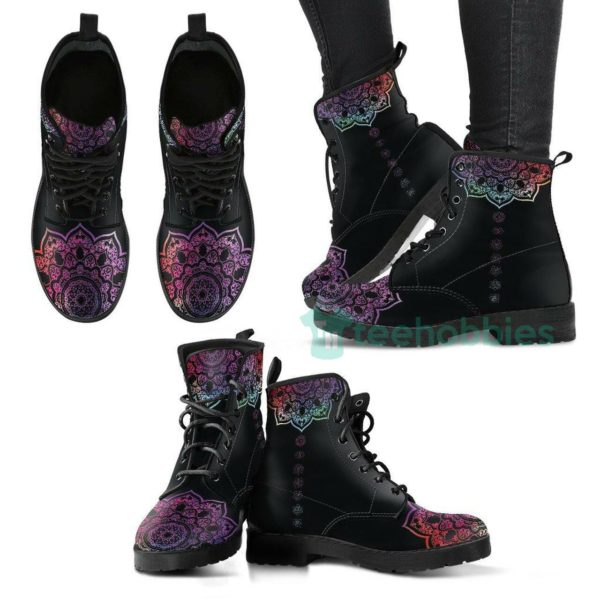 purple chakra mandala boots fashion leather boots shoes 1 hFC7V 600x600px Purple Chakra Mandala Boots Fashion Leather Boots Shoes