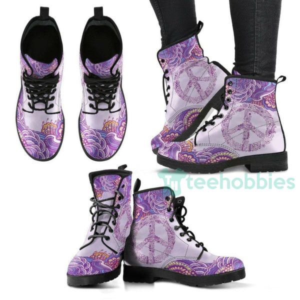purple peace henna mandala leather boots shoes 1 wODV0 600x600px Purple Peace Henna Mandala Leather Boots Shoes