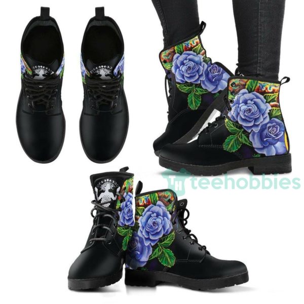 purple roses leather boots shoes 1 256oh 600x600px Purple Roses Leather Boots Shoes