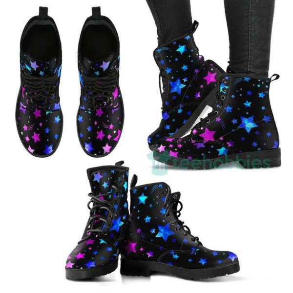 purple stars boots fashion leather boots shoes 1 aqlkC 600x600px Purple Stars Boots Fashion Leather Boots Shoes