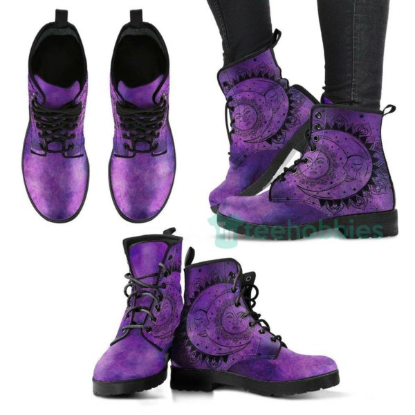 purple sun and moon handcrafted boots fashion leather boots shoes 1 Iek6H 600x600px Purple Sun And Moon Handcrafted Boots Fashion Leather Boots Shoes
