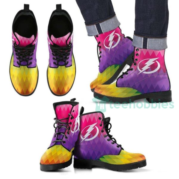 purple tampa bay lightning leather boots shoes 1 3xzu8 600x600px Purple Tampa Bay Lightning Leather Boots Shoes
