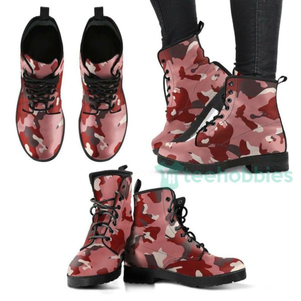 red camouflage leather boots shoes 1 j3XsP 600x600px Red Camouflage Leather Boots Shoes