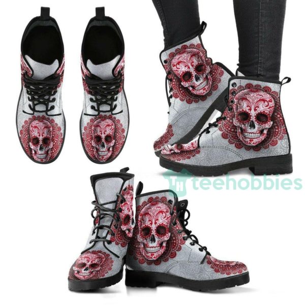 red skull handcrafted leather boots shoes 1 hJur2 600x600px Red Skull Handcrafted Leather Boots Shoes