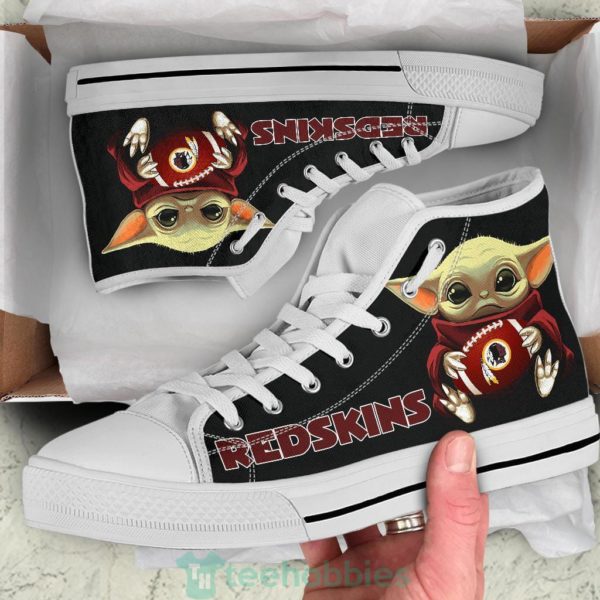 redskins cute baby yoda high top shoes fan gift 2 eegAg 600x600px Redskins Cute Baby Yoda High Top Shoes Fan Gift