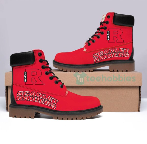 rutgers newark scarlet raiders football winter leather boots 1 4LrTV 600x585px Rutgers Newark Scarlet Raiders Football Winter Leather Boots