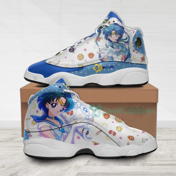 sailor mercury custom sailor moon anime air jordan 13 shoes 1 lCbP1 600x600px Sailor Mercury Custom Sailor Moon Anime Air Jordan 13 Shoes