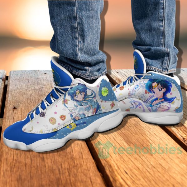 sailor mercury custom sailor moon anime air jordan 13 shoes 4 7iEgL 600x600px Sailor Mercury Custom Sailor Moon Anime Air Jordan 13 Shoes