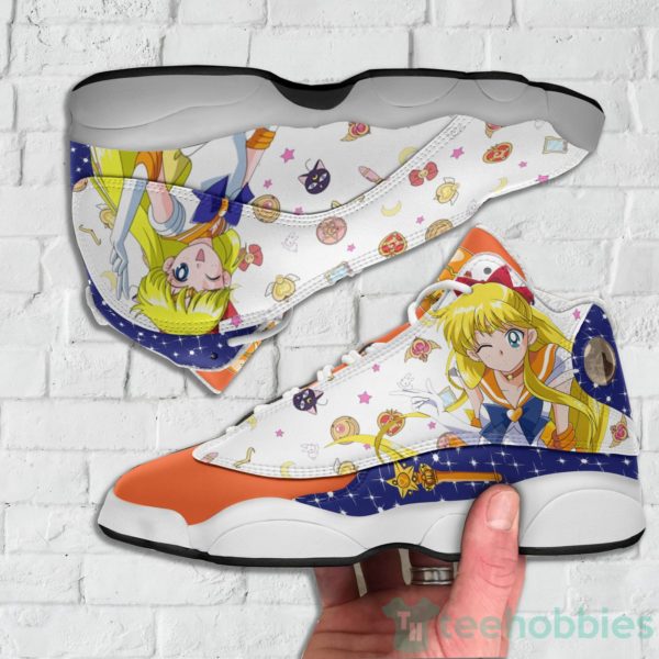 sailor venus custom sailor moon anime air jordan 13 shoes 3 ezGqr 600x600px Sailor Venus Custom Sailor Moon Anime Air Jordan 13 Shoes