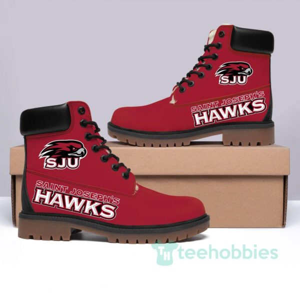 saint josephs hawks football leather boots men women shoes 1 s3M5q 600x585px Saint Joseph'S Hawks Football Leather Boots Men Women Shoes