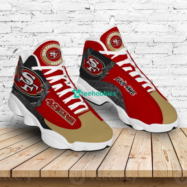 san francisco 49ers air jordan 13 sneakers shoes custom name personalized gifts 3 p1I6u 600x600px San Francisco 49ers Air Jordan 13 Sneakers Shoes Custom Name Personalized Gifts